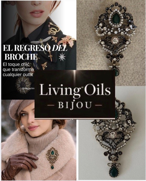 Producto - Broche fantasía Vintage colgante forma gota dorado