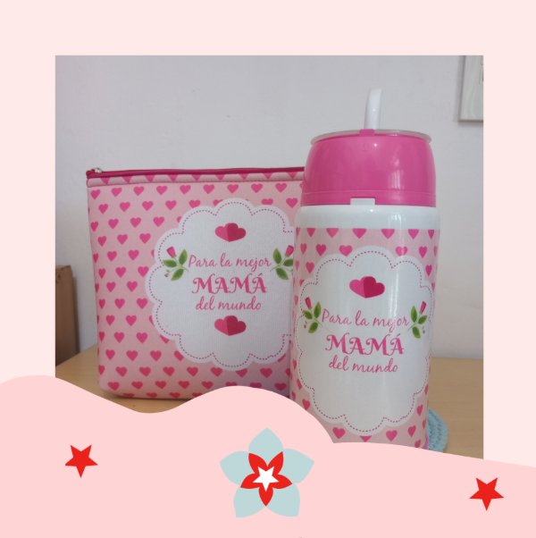 Producto - Set de mate listo + Portacosméticos Recto PARA LA MEJOR MAMÁ DEL MUNDO