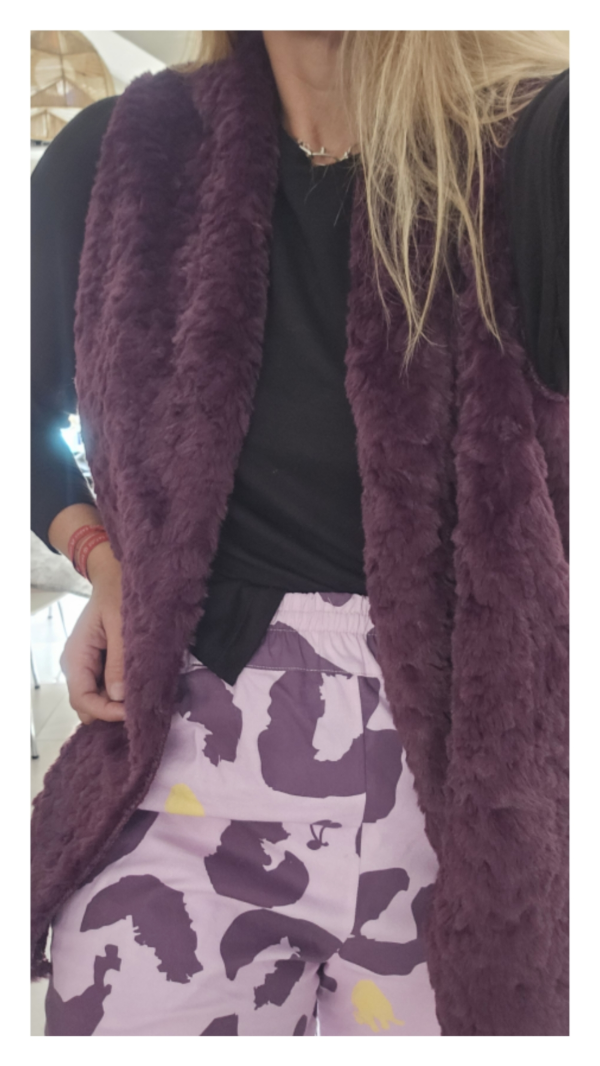 Producto - Chaleco de piel Toscana morado