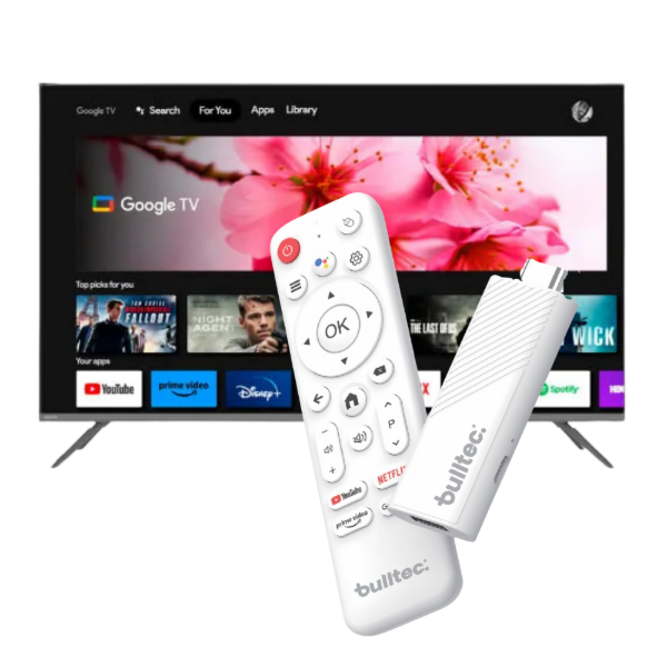 Producto - TV Stick 4k UHD Android TV 2Gb Ram 16Gb Rom Bulltec Blanco