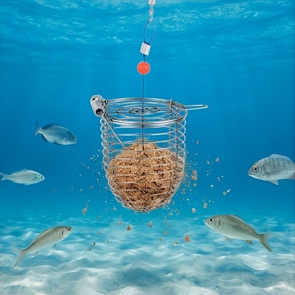 Producto - Linea de Fondo Cestillo Cebador Acero Inoxidable Tamaño S Carpa Boga - 3