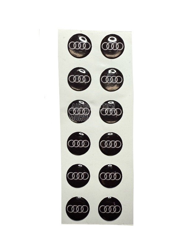 Producto - Logo Audi dome resinado 13mm universal para llaves, interior, carroceria, etc