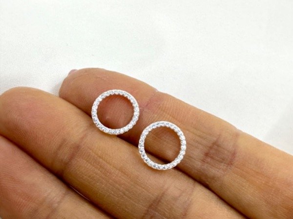 Producto - Aros pasantes CÍRCULO grande con cubic