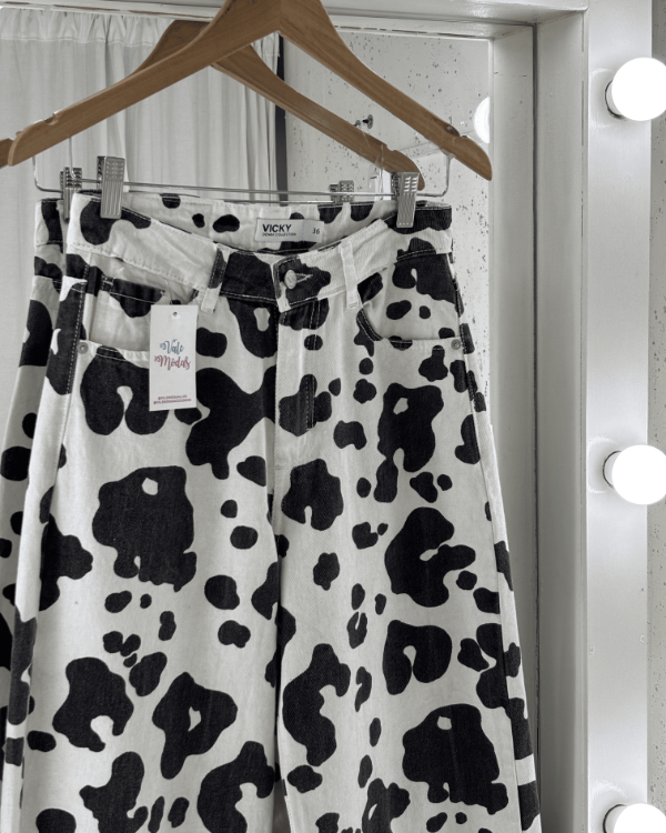 Producto - Jean Wide Leg Estampa Vaca