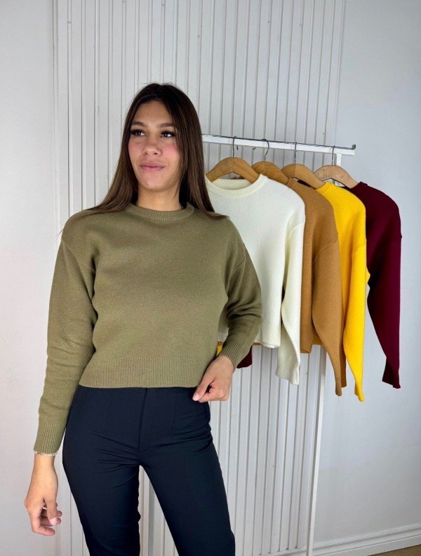 Producto - Sweater doble hilado Verde militar
