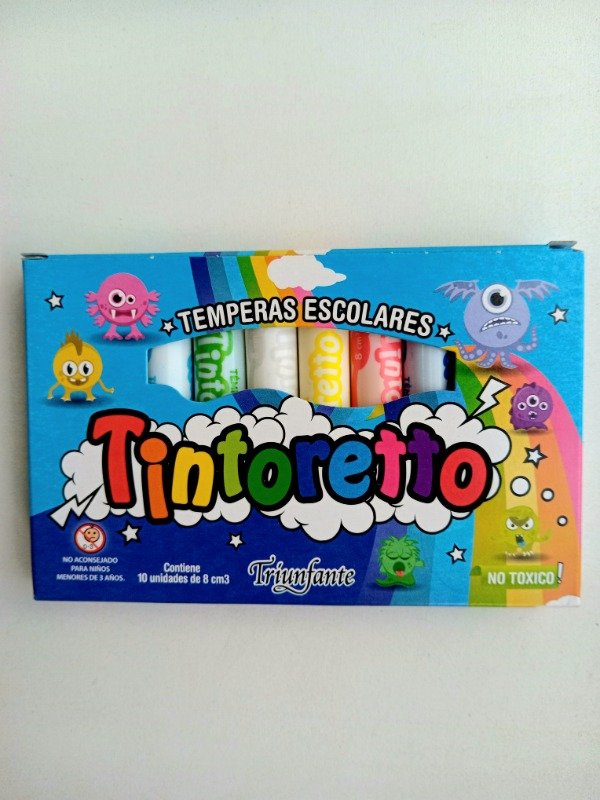 Producto - Témpera Tintoretto Pack x 10 Colores Surtidos - Lavable y de Alta Calidad