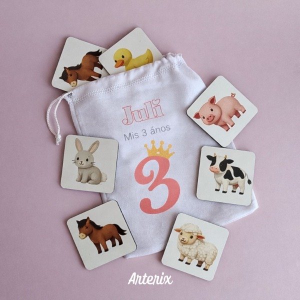 Producto - Memotest personalizado de madera con bolsa para souvenirs - 0