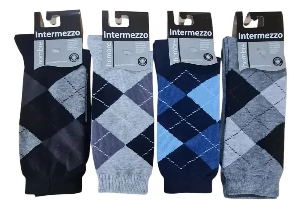 Producto - Intermezo Media Caña De Hombre Rombo O Lisos Algodon