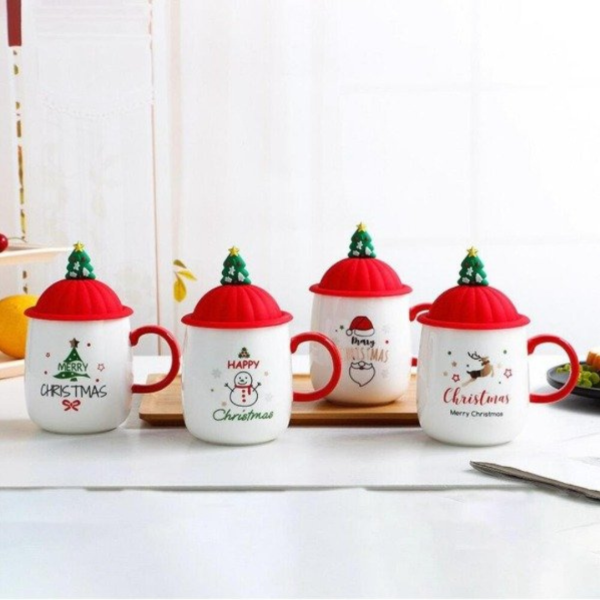 Producto - TAZA CON TAPA SILICONA XMAS TREE