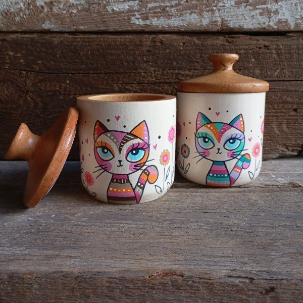 Producto - Azucarera/Yerbera Gatita (Varios Colores)
