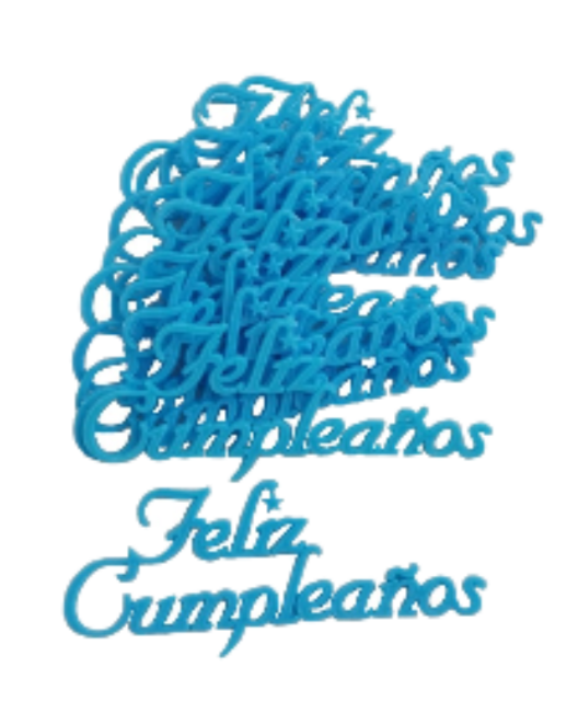 Producto - Topper feliz cumpleaños leyenda plástico celeste o rosa