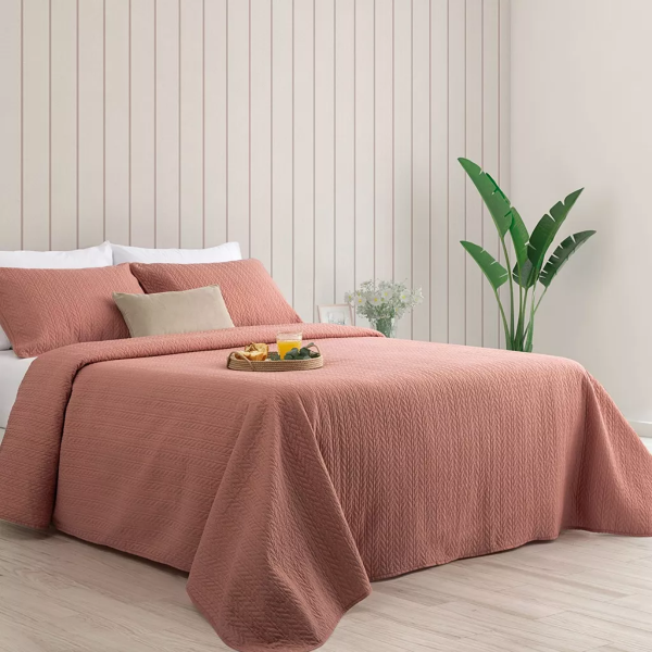 Producto - Set Cover con Fundas 2 1/2 P Liviano Liso Matelaseado Sonic Jean Cartier