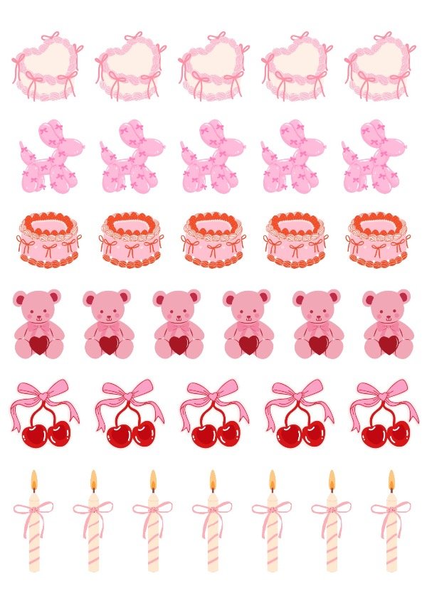 Producto - Imprimible stickers birthday pink
