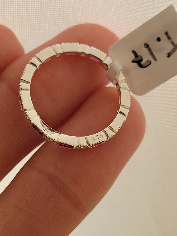 Producto - Anillo fucsia con cúbic Plata 925 - 2