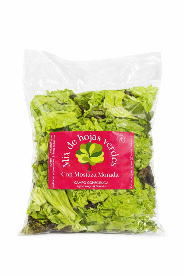 Producto - Mix de hojas Verdes con Mostaza Morada - Agroecológica