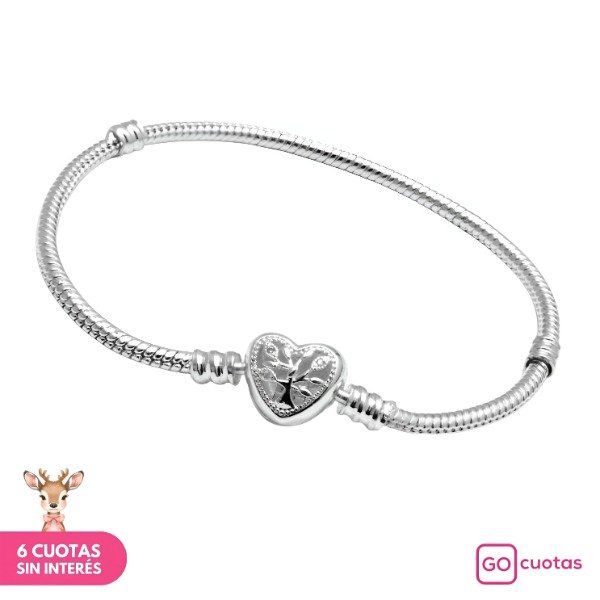 Producto - Pulsera Pandora Love corazon Árbol Vida Acero Blanco Premium