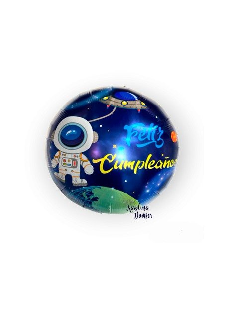 Producto - Globo Redondo Astronauta Feliz Cumpleaños 18"