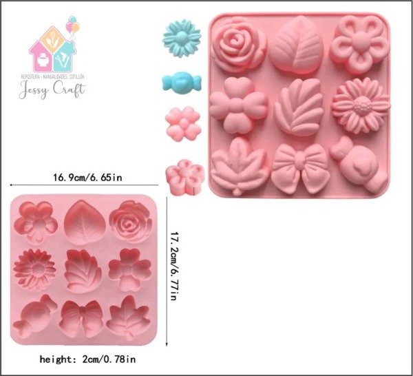 Producto - Molde de silicona - Flores Y Hojas Varias