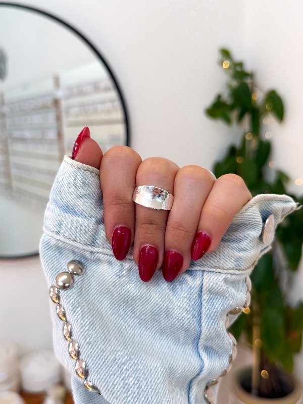 Producto - Anillo acero blanco ancho irregular