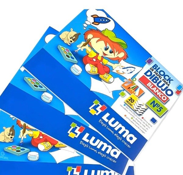 Producto - Block dibujo n5 BLANCO Luma 20 hojas