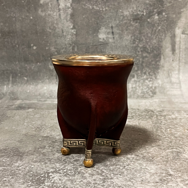 Producto - MATE CAMIONERO ALPACA CINCELADA CON BOLITAS BRONCE (mod 7)