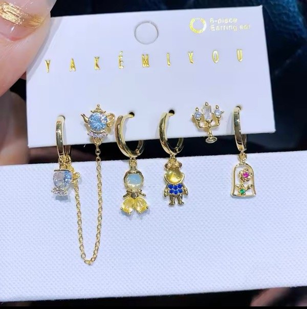 Producto - Set 6 aros de La bella y la bestia