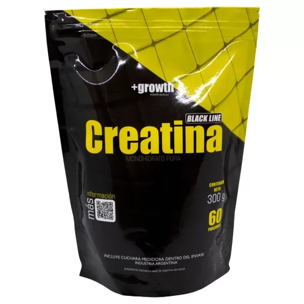 Producto - Creatina Monohidrato Micronizada Growth Black 300 g / Suplemento en Polvo