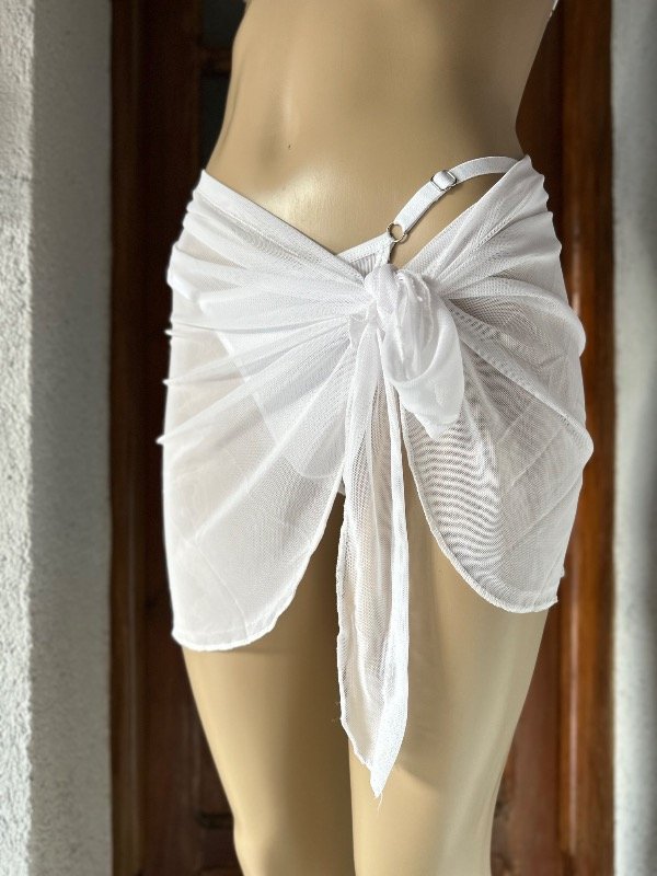 Producto - PAREO DE TUL BLANCO PARA BIKINI