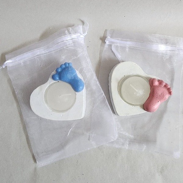 Producto - Porta Vela Corazón - Ideal Souvenir Nacimiento (Incluye 10 Unidades)