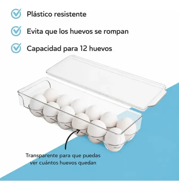 Producto - Huevera De Acrílico Con Tapa Transparente Para 12 Huevos - 2