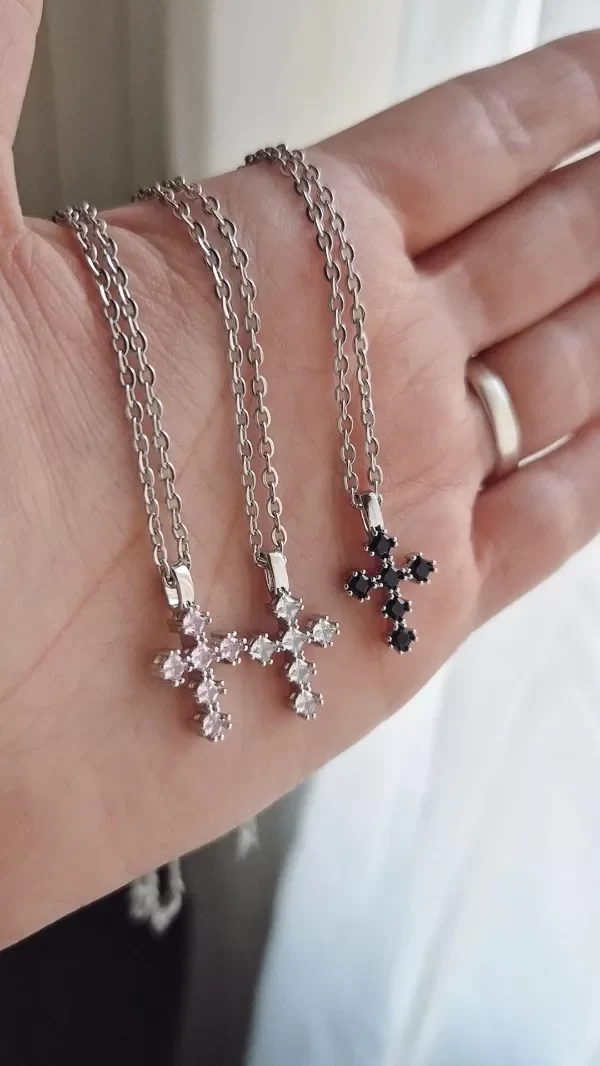 Producto - Gargantilla cruz con stras varios colores