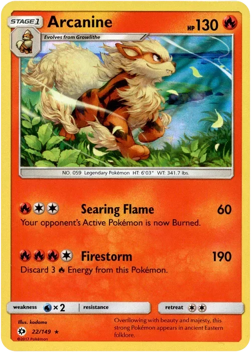 Producto - Arcanine - 22/149 - Sun and Moon - Holo