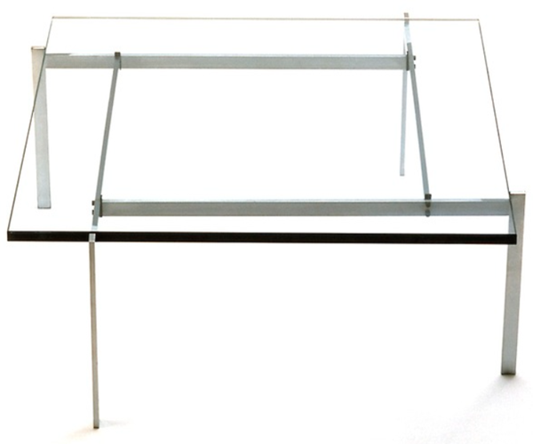Producto - Mesa Ratona PK61 de Poul Kjaerholm, Base Cromada, Tapa de Vidrio 10mm.!!