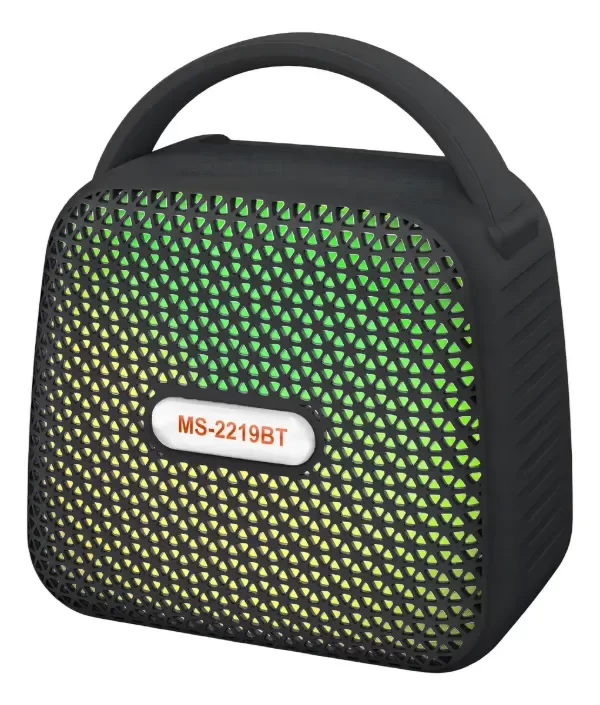 Producto - Parlante ROSA portátil Bluetooth con radio y  luces RGB