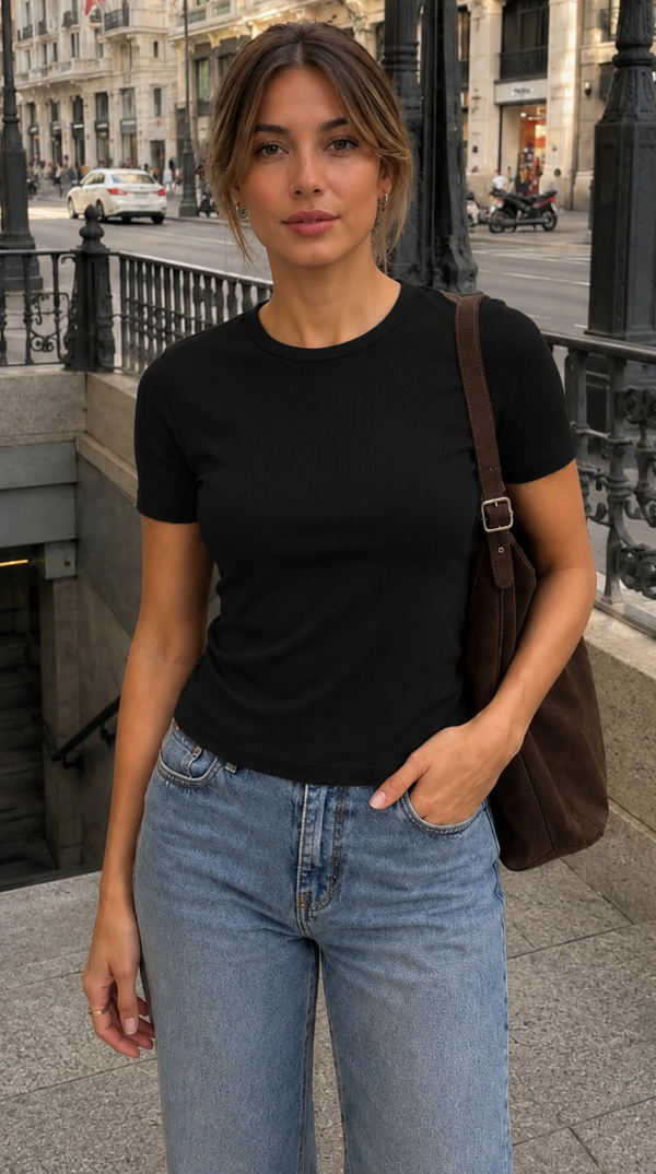 Producto - Remera Básica Morley Premium Luz Negro - 0
