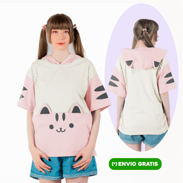 Producto - Remera Gatito Nyan Rosa Moda Kawaii - 0