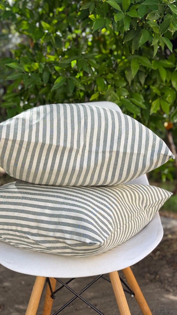 Producto - Almohadón Verde Malba Tusor Lino pesado