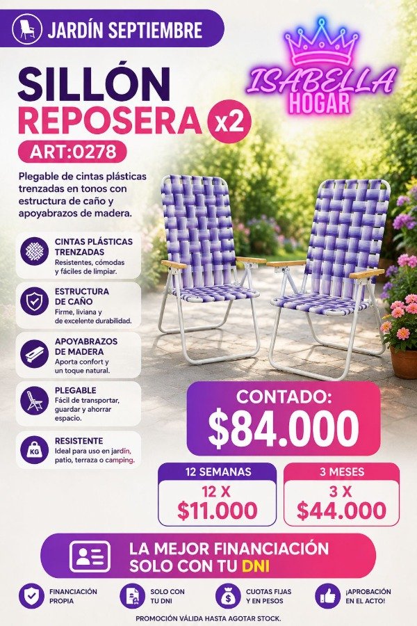 Producto - SILLONES REPOSERA X2 COD:052000