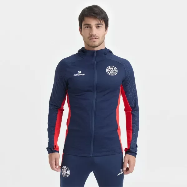 Producto - CAMPERA DRI FIT AZUL CON CAPUCHA - ATOMIK