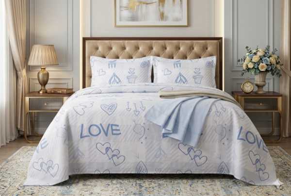 Producto - Juego de Sábanas de 2 Plazas Microfibra "Love"