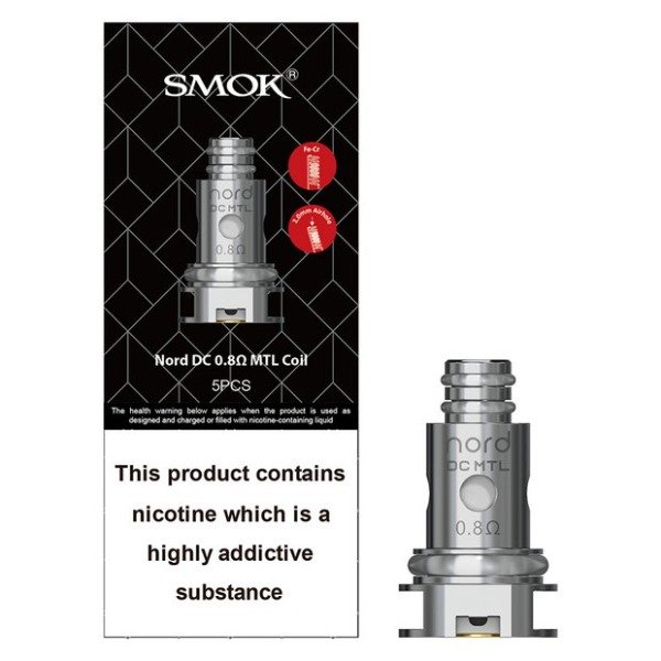 Producto - (RESISTENCIAS) SMOK NORD REGULAR DC DUAL COIL MTL 0.8OHM 5PCS