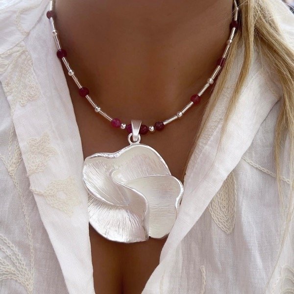 Producto - Conjunto Maxi Flor Arrbada con ágatas Pkata 900