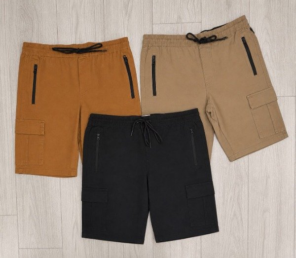 Bermuda cargo stretch para hombre