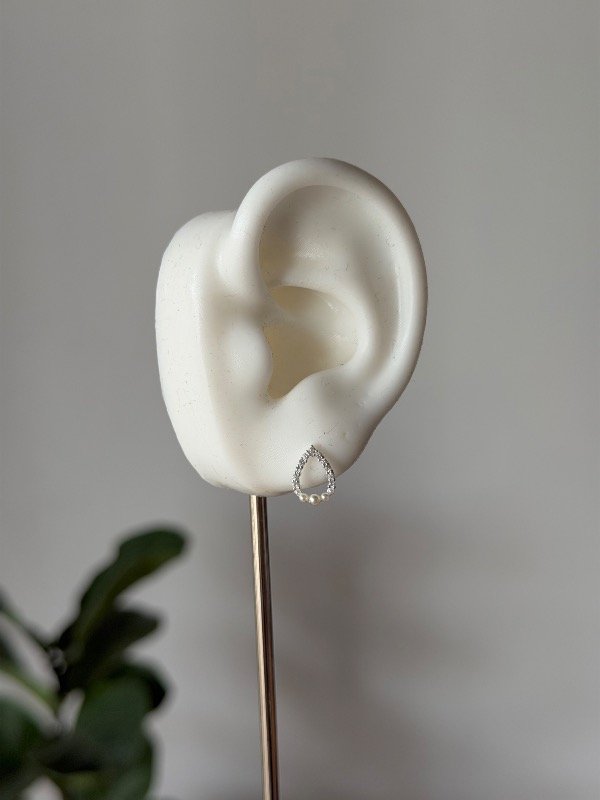 Producto - Aros gota cubics + perlas - 1