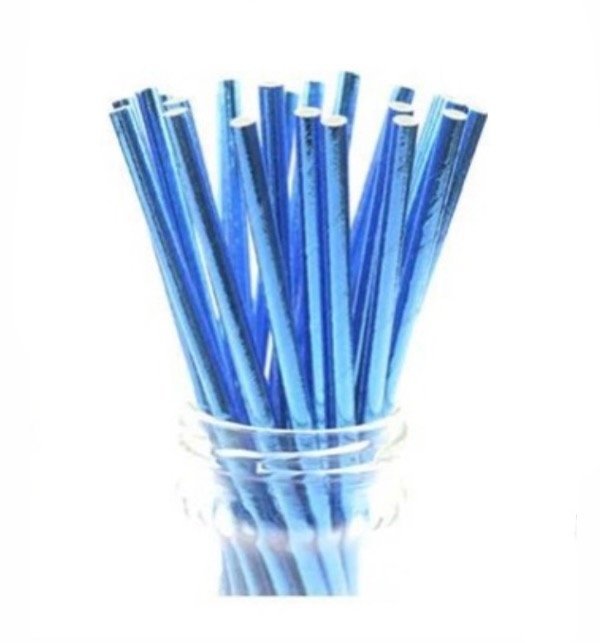 Producto - SORBETES POLIPAPEL METALIZADO AZUL X25U