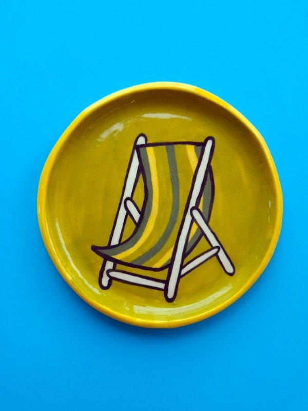 Producto - Plato redondo chico Reposera verde