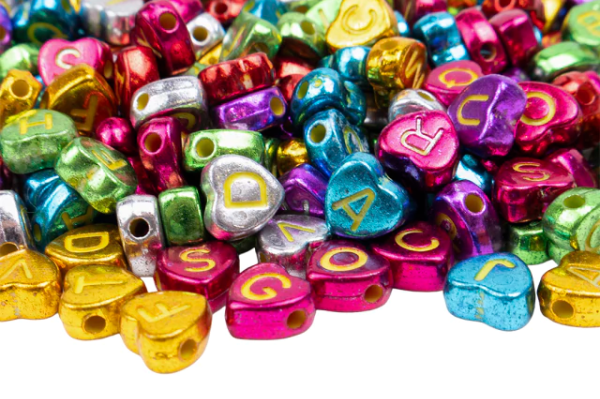 Producto - Letras Corazón Color Metalizado Letra Dorada