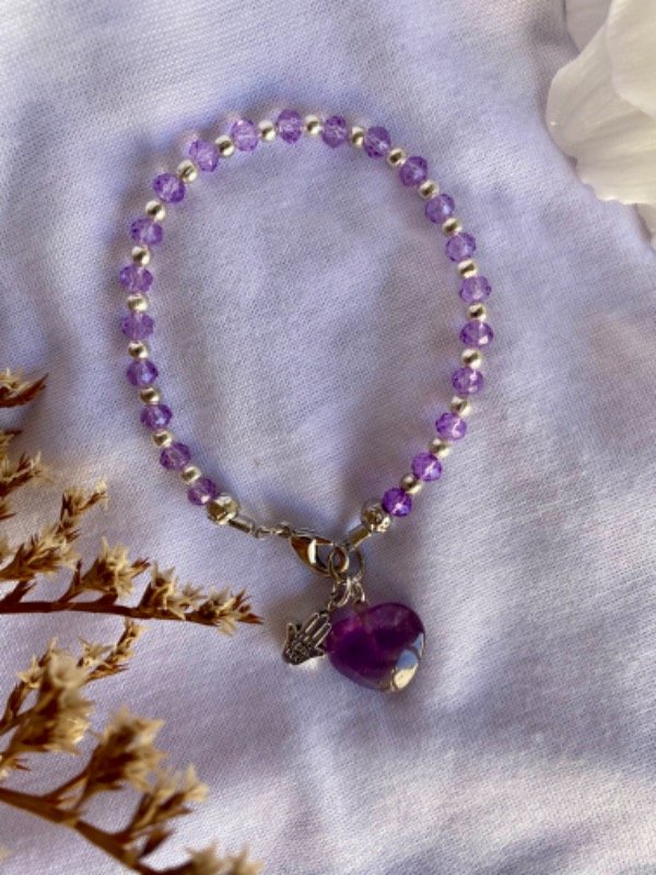 Producto - Pulsera amatista corazón