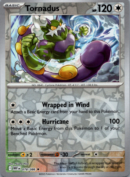 Producto - Tornadus - 078/086 - White Flare - Reverse Holo