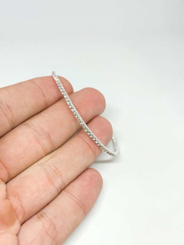 Producto - Pulsera elástica de strass blanco